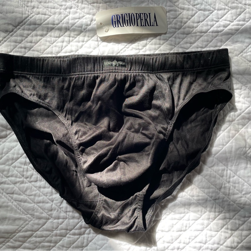 GRIGIO PERLA Black Men's Underwear bikini briefs size M pure Italian style